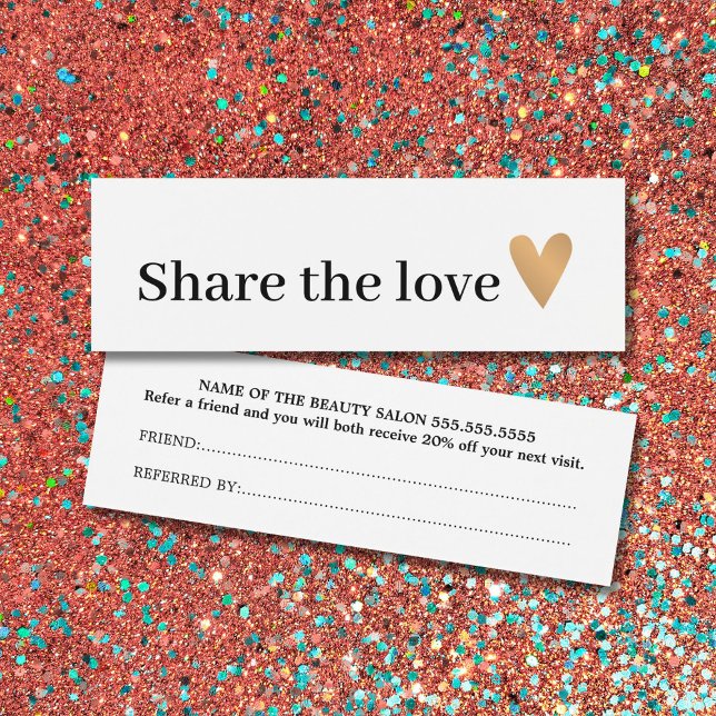 Mínimo Preto Branco Faux Dourado Referral (Criador carregado)