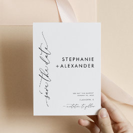 Mínimo preto e branco Salve o cartão de data