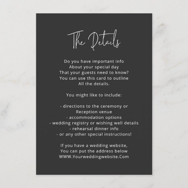 Mínimo preto para cartão de detalhes preto e branc (Frente)