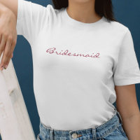 Mínimo Rosa e White Bridesmaid Simples