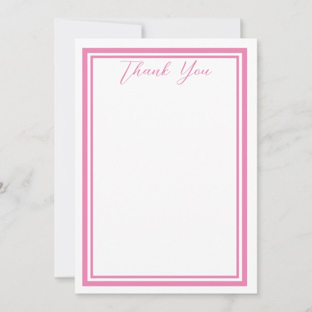 Mínimo Rosa Obrigado Cartões (Frente)