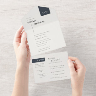 MÍNIMO SCANDI BLACK WHITE MONOGRAM WEDTING