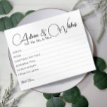 Mínimo - Simples Conselho de Casamento Deseja Cart<br><div class="desc">Conselhos de Casamento e Cartões de Desejo para noiva e noiva,  Desejos para Sr. & Sra. - Chá de panela,  Bachelorette Games.</div>