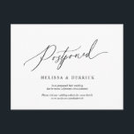 Mínimo simples convite de casamento adiado<br><div class="desc">Este é o moderno design simples e simples temido,  em preto,  o convite para Festa de casamento reprogramado (adiado/adiado) (adiado). É a maneira perfeita e elegante de fazer o anúncio de reagendamento para seus amigos e família.</div>