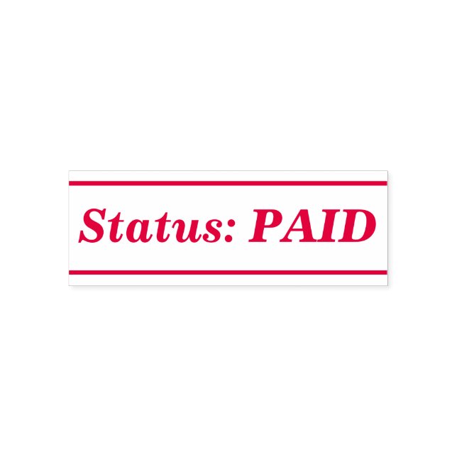 Mínimo "Status: PAGO" Carimbo de Borracha (Design)