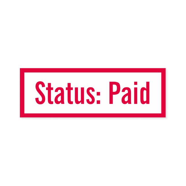 Mínimo "Status: Paid" Carimbo de Borracha (Design)