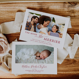 Mínimo Vermelho Mais O Anúncio De Nascimento Mer