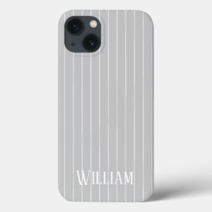 MiniPhon personalizado de cinzas leves pinstripes 