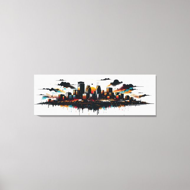 Minneapolis - Arte de Canvas Skyline (Frente)