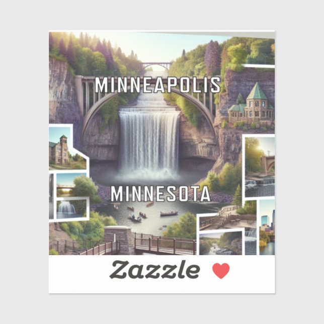 Minneapolis Minnesota vinil adesivo de 3 polegadas (Folha)
