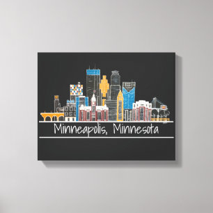 Minneapolis, MN Skyline Canvas Imprimir