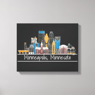 Minneapolis, MN Skyline Canvas Imprimir