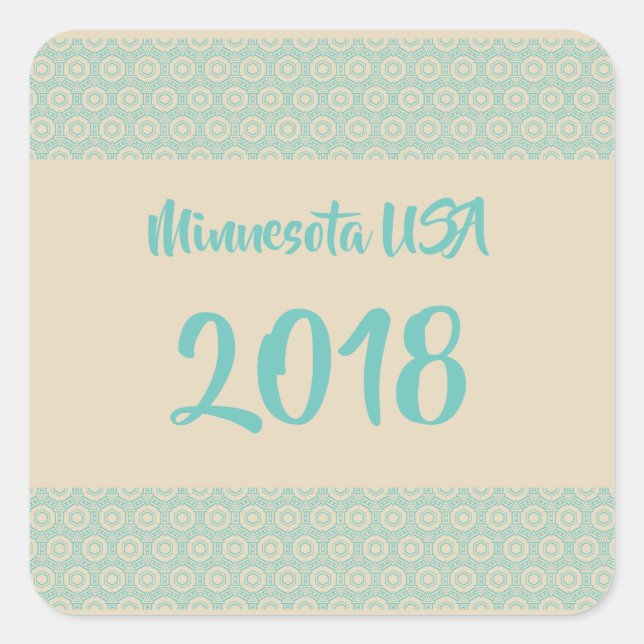 Minnesota EUA 2018 adesivo quadrado (Frente)