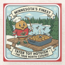 Minnesota Tater Tot Hotdish Retro Mascot Coaster