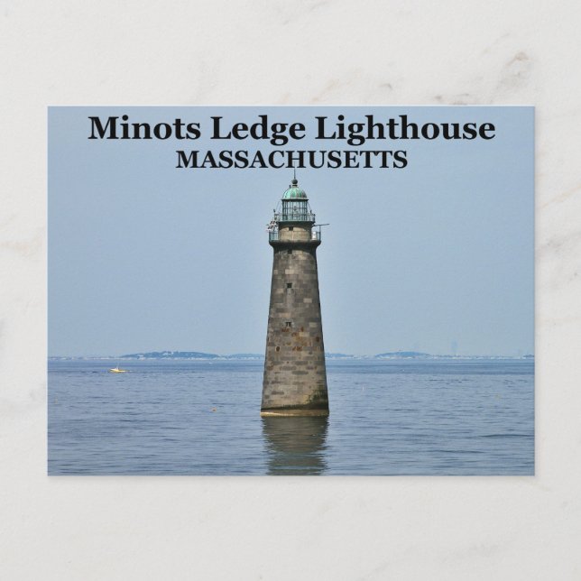 Minots Ledge Lighthouse, cartão postal de Massachu (Frente)