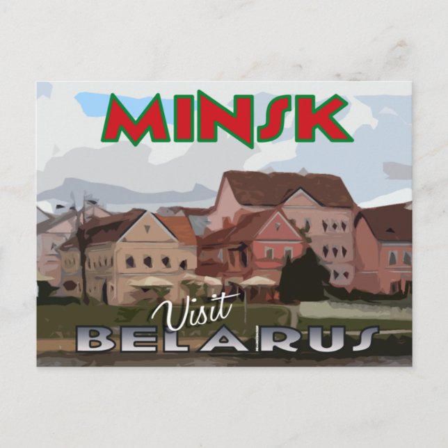 Minsk, cartão postal da serie Visite Bielorrússia (Frente)