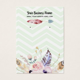 Mint Boho Flowers Seta Ouvindo Placas De Exibiçã