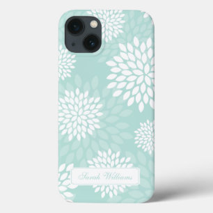 Mint Chrysanthemums Floral Patterno
