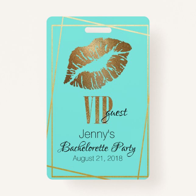 Mint com Crachá de Festa de solteira de Impressão  (Frente)