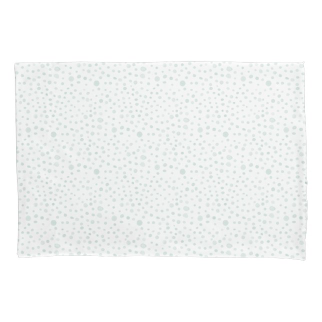 Mint Confetti Watercolor Dots Pillowcase (Frente)