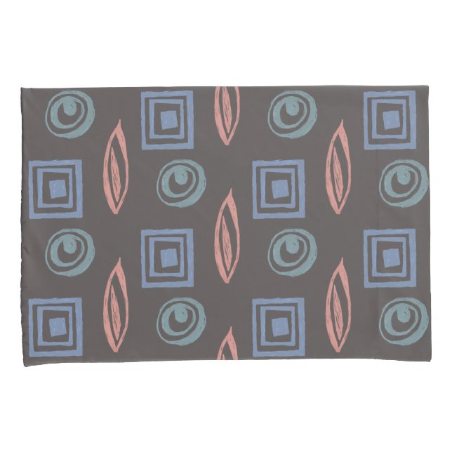 Mint Dourado Rosa de Padrão Retroativo Moderno (Frente-Direita)