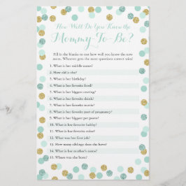 Mint e Dourado Como Você Conhece O Teste Da Mamãe