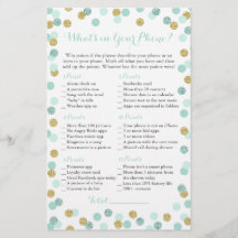 Mint e Dourado Glitter O que há no seu jogo telefô