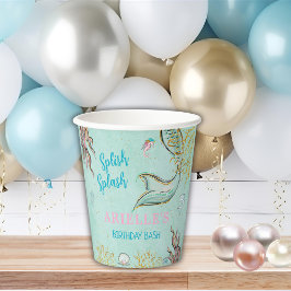 Mint Glitter Mermaid tail under the sea