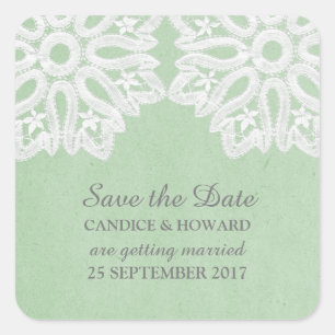 Mint Green Elegant Lace Salve os adesivos de Data