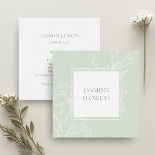 Mint Green Etiqueta Floral Chic