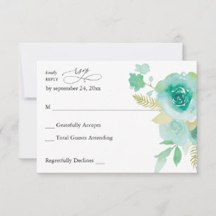 Mint Green Floral no Meal RSVP 2