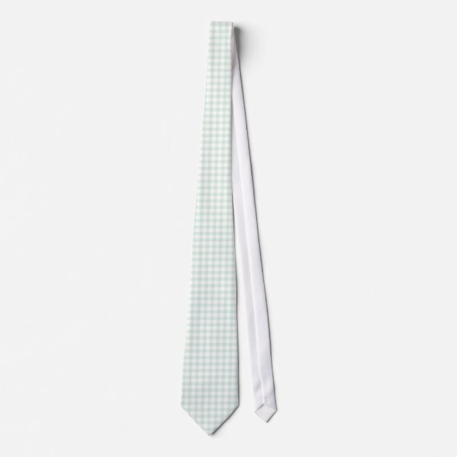 Mint Green Gingham - Gravatas De Padrão Para Homen (Frente)
