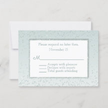 Mint Green Glitter e Shine Weding RSVP Card