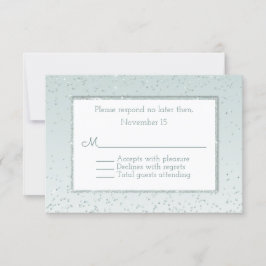 Mint Green Glitter e Shine Weding RSVP Card