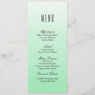 Mint Green Ombre Menu Janto Casamento