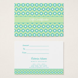 Mint Green & Teal Tribal Ikat | Certificado de ofe