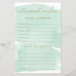 Mint Green Watercolor Retirement Desejos
