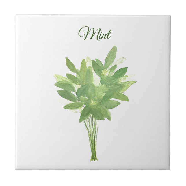 Mint Herb Greenery Kitchen Culinária Chic Verde (Frente)