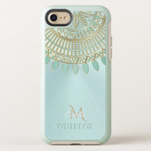 Mint Mandala Monograma Otterbox iPhone 7/8 Caso