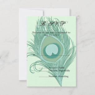 Mint Peacock Feather RSVP