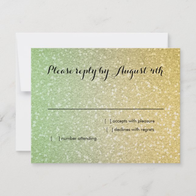 Mint RSVP de Gradação da Glittery (Frente)