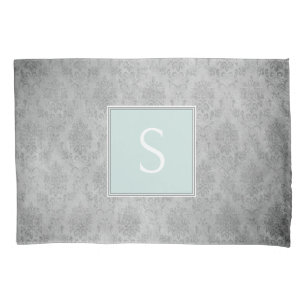 Mint Vintage Damask Monograma Pillowcase