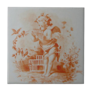 Minton Cherub Playing Pan Pipes para Aves #2 Repro