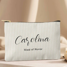 Minúscula Beige Moderna Pinstripes Bridesmaid