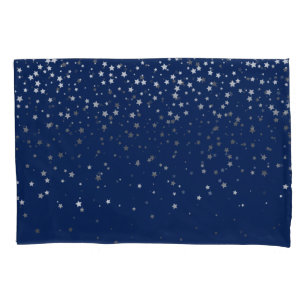 Minúscula Cinza de prata Travesseiro azul escura