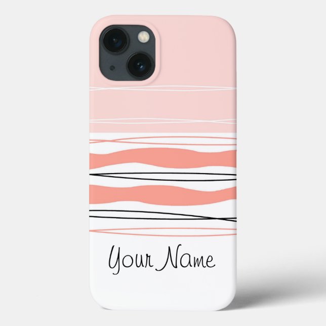 Minúscula iPad horizontal com nome rosa com faixa  (Verso)