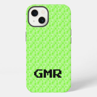 Minúscula padrão de pixel verde neon iPhone 13 Cas