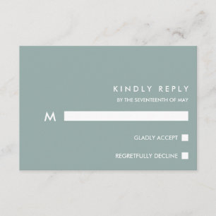 Minúsculo Chic Dusty Blue   RSVP de Casamento de T