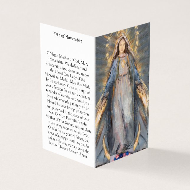 MIRACULOUS MEDAL Prayer Card (Exterior)