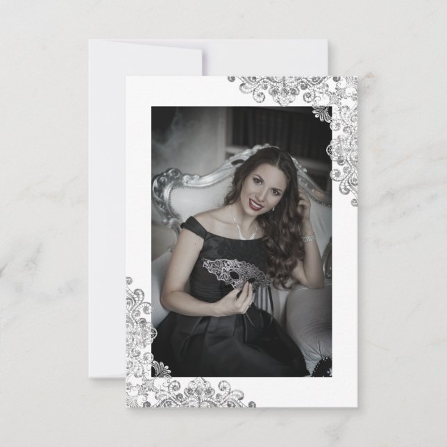 Mis Quince Años Español Efecto Encaje Gris (Frente)